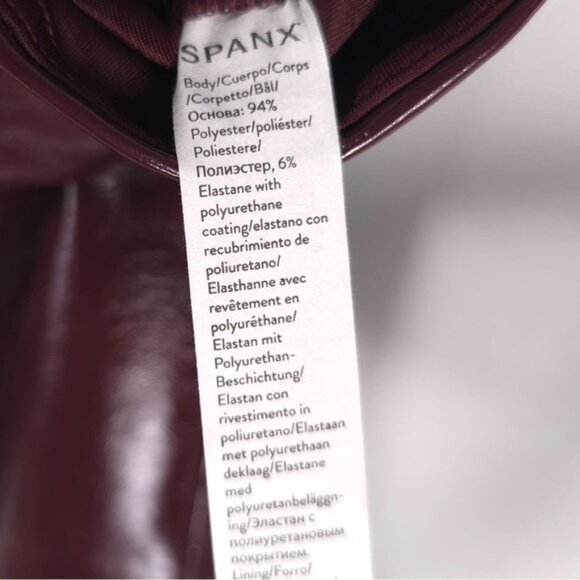 NWT SPANX Women’s Faux Patent Leather Liquid Gloss LEGGINGS 20301R Ruby MEDIUM - Picture 15 of 16
